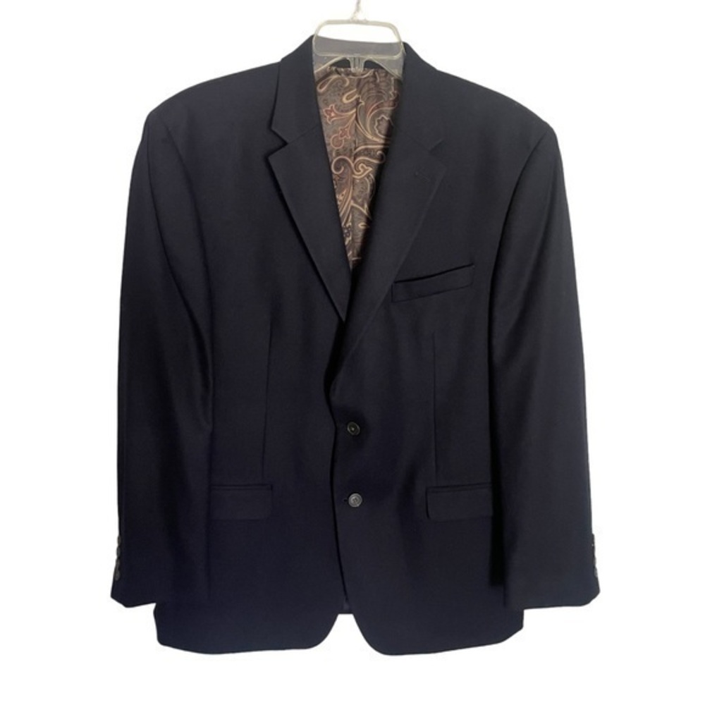 LAUREN RALPH LAUREN navy blue paisley print sports jacket size 43R